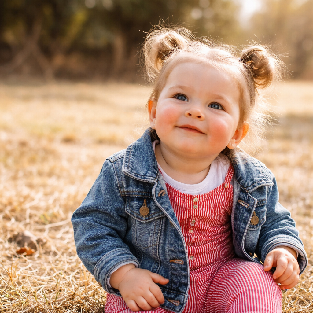 A young child sitting outdoors